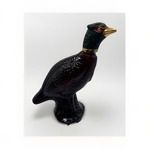 Vintage Avon Pheasant Decanter Bottle 1970's Bird Glass Empty After Shave Decor